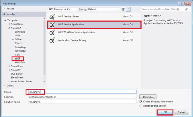 WCF service application